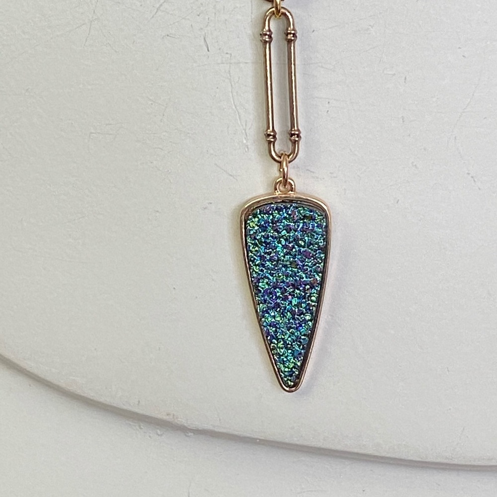 Necklace Brown Suede Stylish and Simple.